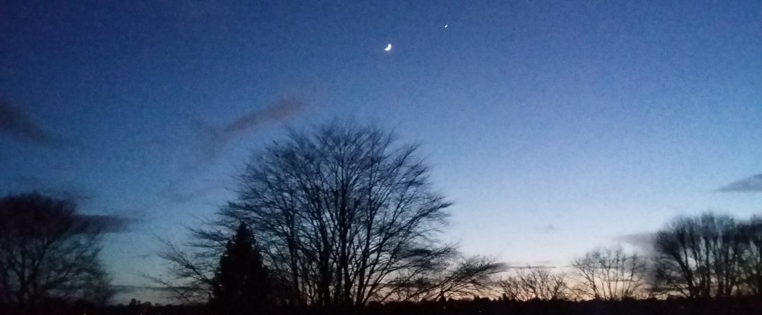 night sky with bright moon