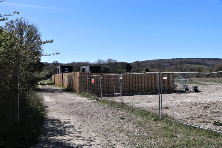 The same wildflower meadow is now a construction site