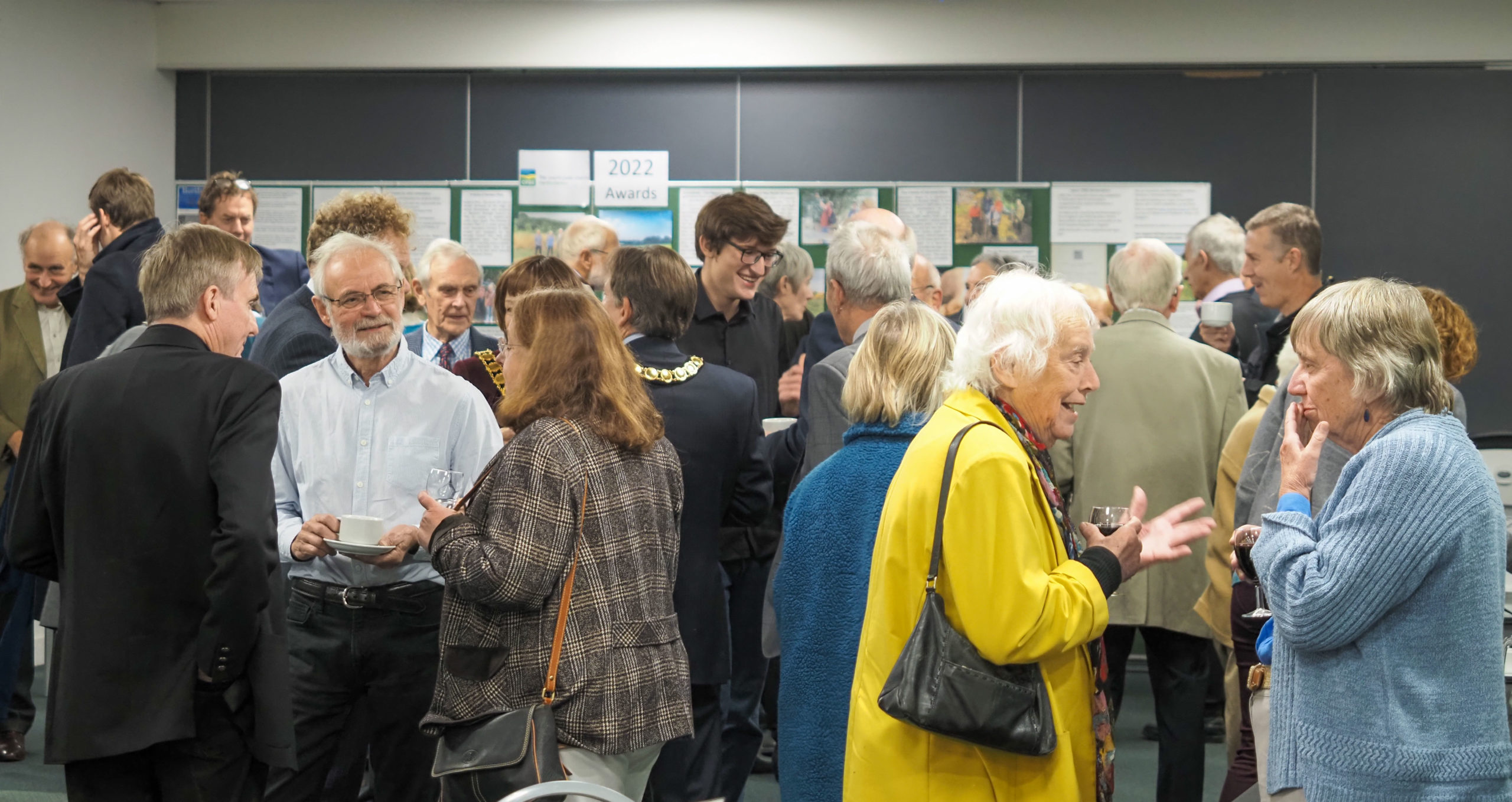 several dozen people chatting and enjoying themselves at CPRE's awards evening