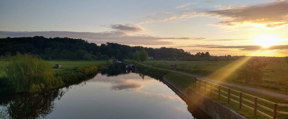 river in sunlight at dawn