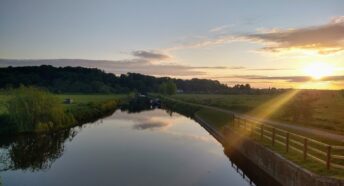 river in sunlight at dawn