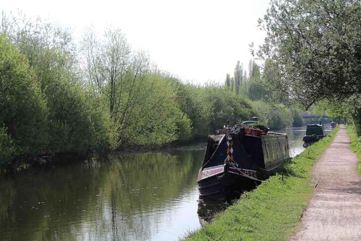 riverboats tied up alongside the tow path