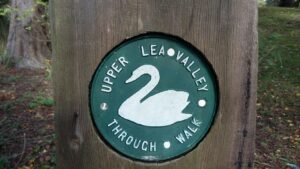 old style Lea Valley Walk waymark