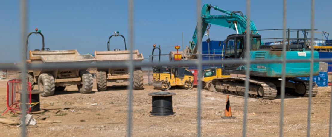 construction site with heavy machinery