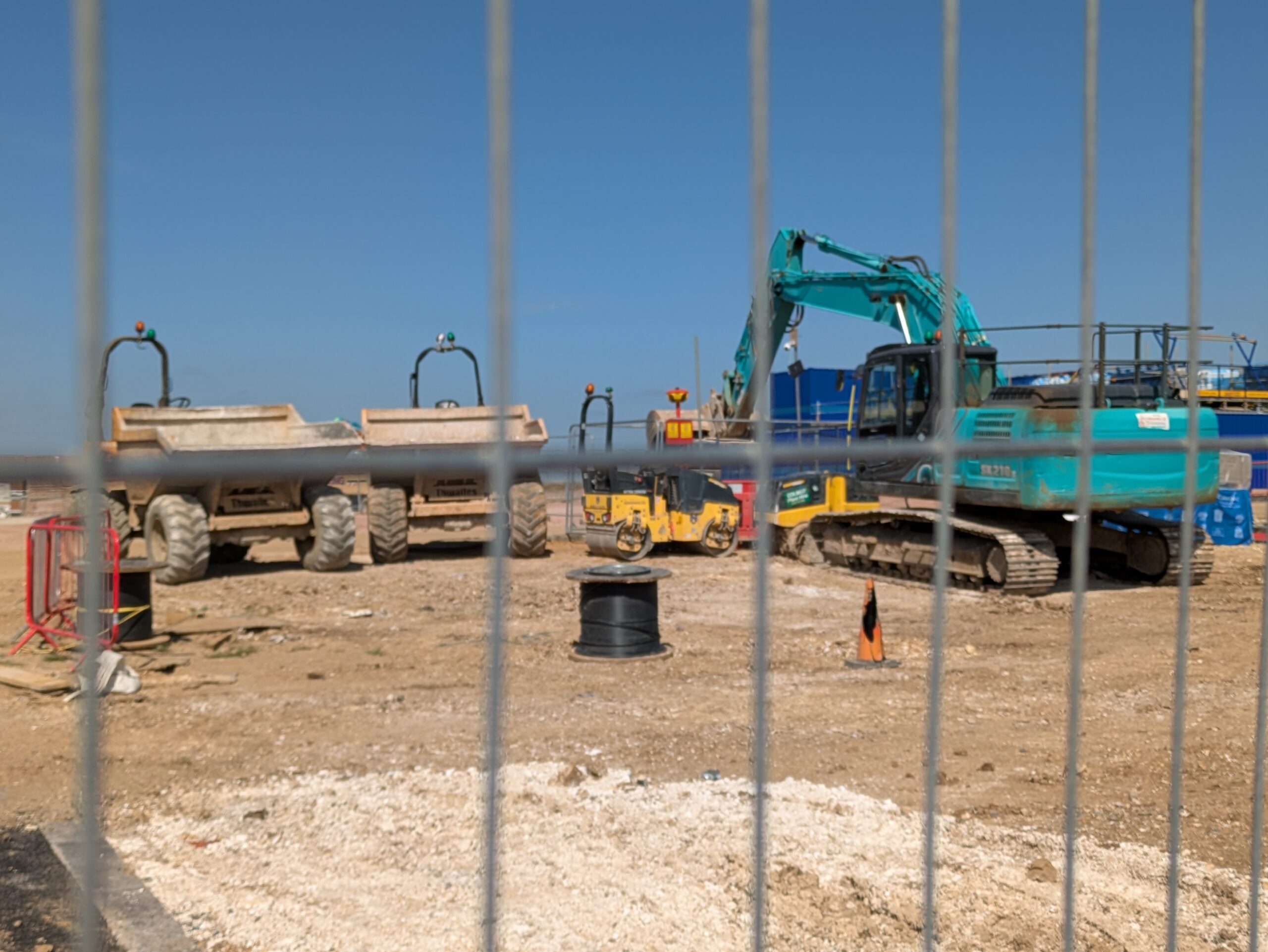 construction site with heavy machinery